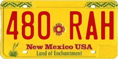 NM license plate 480RAH