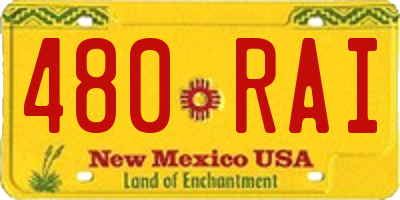 NM license plate 480RAI