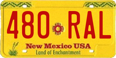 NM license plate 480RAL