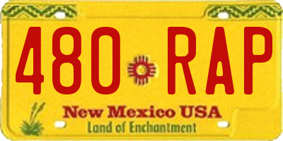 NM license plate 480RAP