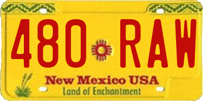 NM license plate 480RAW