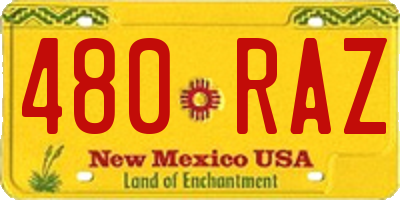 NM license plate 480RAZ