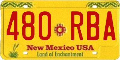 NM license plate 480RBA