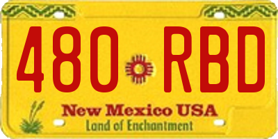 NM license plate 480RBD