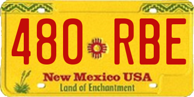 NM license plate 480RBE