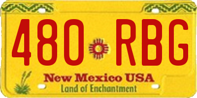 NM license plate 480RBG
