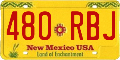 NM license plate 480RBJ