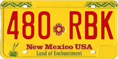 NM license plate 480RBK