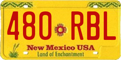 NM license plate 480RBL