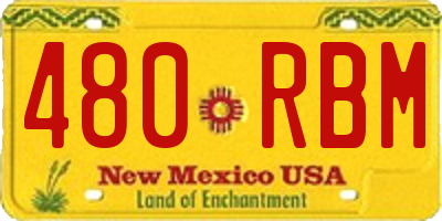 NM license plate 480RBM
