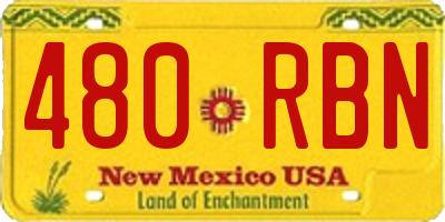 NM license plate 480RBN