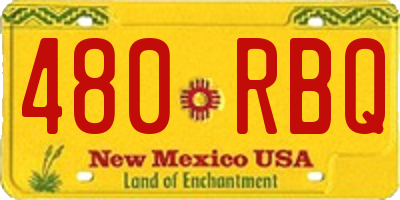 NM license plate 480RBQ
