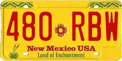 NM license plate 480RBW