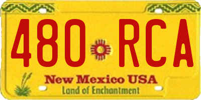 NM license plate 480RCA