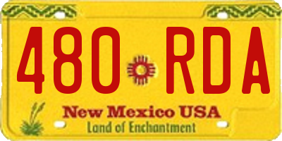 NM license plate 480RDA