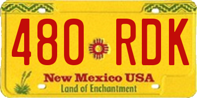 NM license plate 480RDK