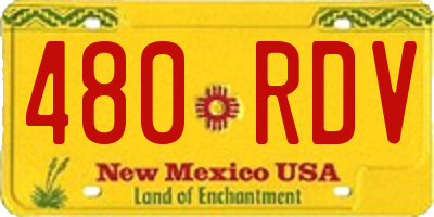 NM license plate 480RDV