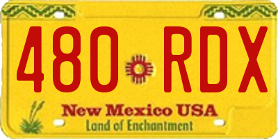NM license plate 480RDX