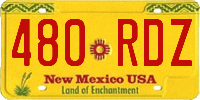 NM license plate 480RDZ