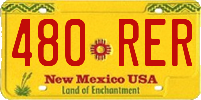 NM license plate 480RER