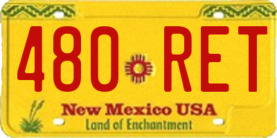 NM license plate 480RET