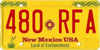NM license plate 480RFA