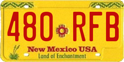 NM license plate 480RFB