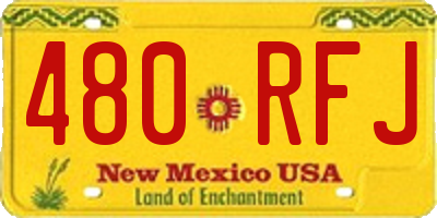 NM license plate 480RFJ
