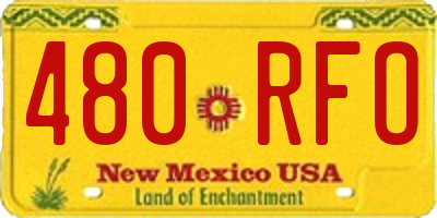 NM license plate 480RFO