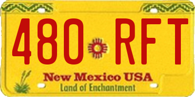 NM license plate 480RFT