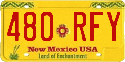 NM license plate 480RFY