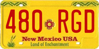 NM license plate 480RGD