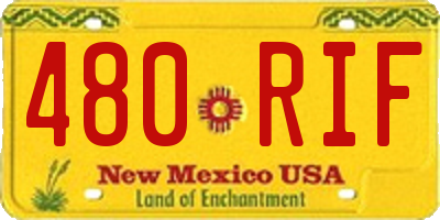 NM license plate 480RIF