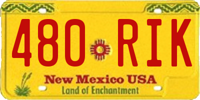 NM license plate 480RIK