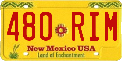 NM license plate 480RIM