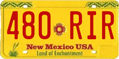 NM license plate 480RIR