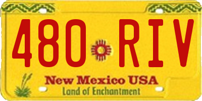 NM license plate 480RIV