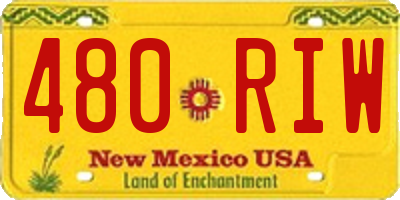 NM license plate 480RIW