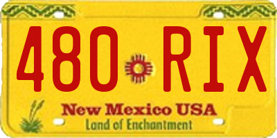 NM license plate 480RIX
