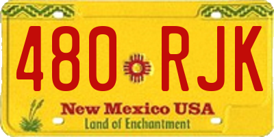 NM license plate 480RJK