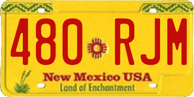 NM license plate 480RJM
