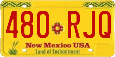 NM license plate 480RJQ