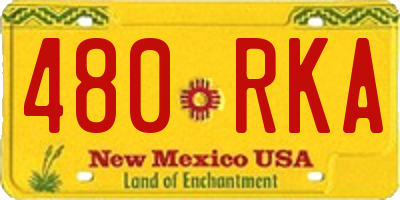 NM license plate 480RKA