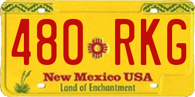 NM license plate 480RKG