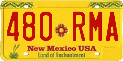 NM license plate 480RMA