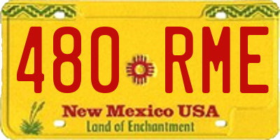 NM license plate 480RME