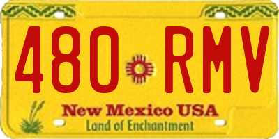 NM license plate 480RMV