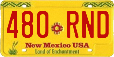 NM license plate 480RND