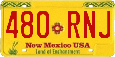 NM license plate 480RNJ