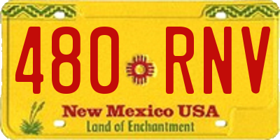 NM license plate 480RNV